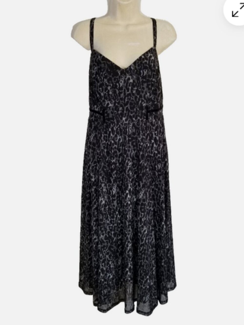 TORRID Size 1 Fit & Flare Midi Strap Dress Leopard Print 6937E1M